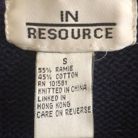 In Resource Cardigan Navy sweater size small - Picture 2 of 9